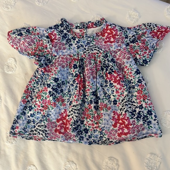 Janie and jack girls floral flutter sleeve babydoll blouse fully lined size 4 - Picture 2 of 6